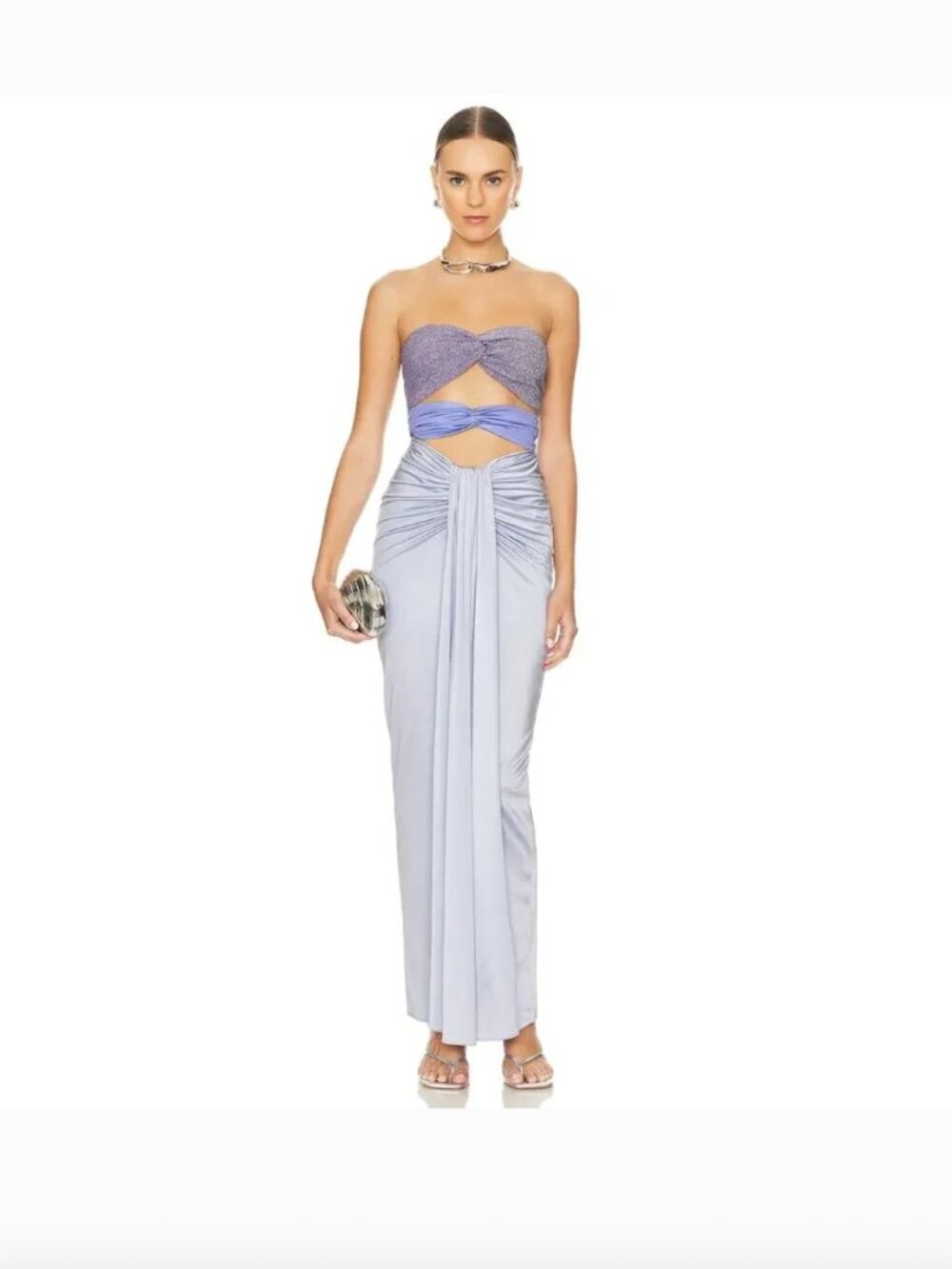 Baobab Giselle Dress Strapless Ruched Party Evening Resort Vacation Amethyst S - Picture 2 of 9